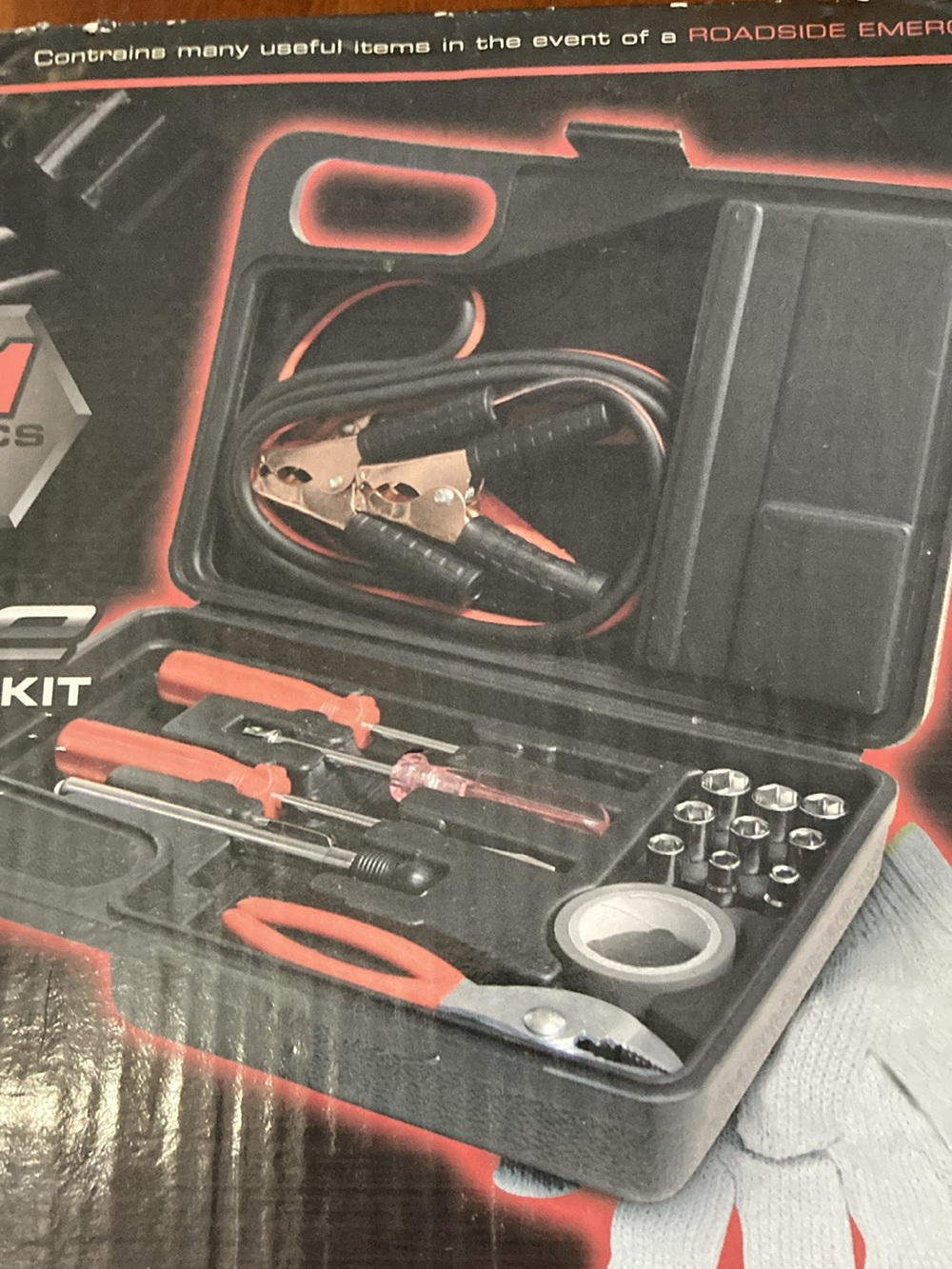 Compact Roadside Tool Kit — Black and Red